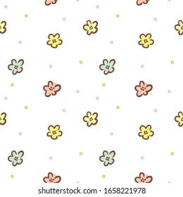 Seamless pattern with flowers/ baby collection