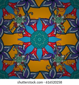 Seamless pattern with flowers. Background. Mandala vector floral flower oriental coloring book page outline template carpet.