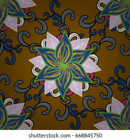 Seamless pattern with flowers. Background. Mandala vector floral flower oriental coloring book page outline template carpet.
