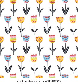 Seamless pattern with flowers. Background for poster or cover. Figure for textiles.