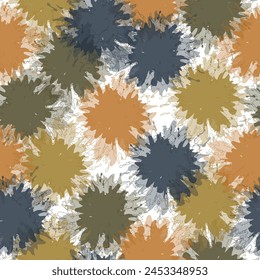 Seamless pattern of flowers in black and gold color. Marble pattern with floral background. 