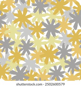 Seamless pattern of flowers in black and gold color. Pink flowers background. 