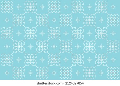 patrón impecable con flores y fondo azul