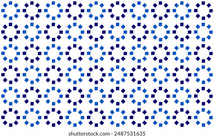 Nahtloses Muster mit Blumen, nahtloses Muster mit blauen und weißen Blumen, hellblauer Blumen-Sechseck-Block mit blauem Hintergrund-Design für Stoffdruck, keramisches Schachbrett im japanischen Stil