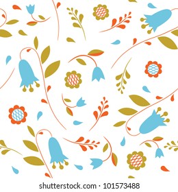 Seamless pattern with flowers bluebells