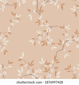 nahtlose Muster von Blumen, Ästen und Blättern