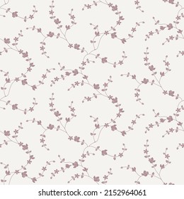 seamless pattern of flowers, branches and leaves