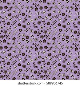 Seamless pattern with flowers and branches, vector. Ideal for fabric, wallpaper, wrapping paper, baby products, background and much more   