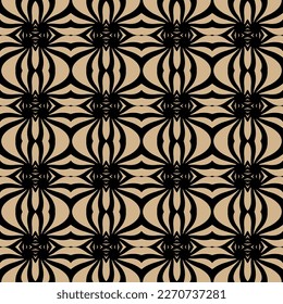 seamless pattern with flowers A brown and black pattern with circles and stars.