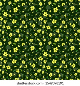 Seamless pattern of flowers, buds, leaves. eps 10 vector illustration.