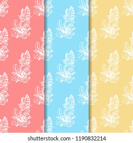 seamless pattern with flowers and butterflies