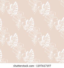 seamless pattern with flowers and butterflies