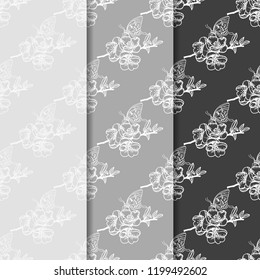 seamless pattern with flowers and butterflies