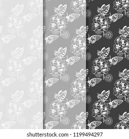 seamless pattern with flowers and butterflies