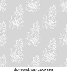 seamless pattern with flowers and butterflies