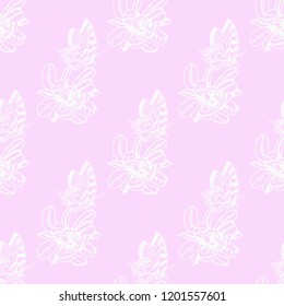 seamless pattern with flowers and butterflies