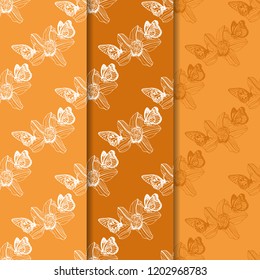 seamless pattern with flowers and butterflies