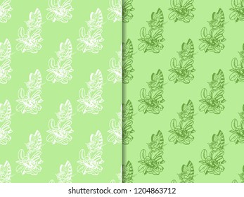 seamless pattern with flowers and butterflies