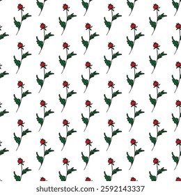 seamless pattern with flowers and butterflies