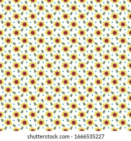 Seamless pattern with flowers and butterflies. Vector illustration.