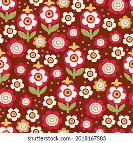 Seamless pattern with flowers. Can be used for printing on fabric and paper and other surfaces. 