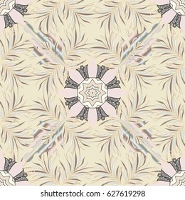 Seamless pattern with flowers. Seamless pattern can be used for wallpaper, web page background, surface textures. Vector ornaments. Ornate zentangle texture, endless pattern with abstract flowers.
