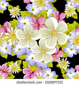 seamless pattern of flowers. For card designs, greeting cards, birthday invitations, wedding, Valentine's day, party, celebration. Vector illustration