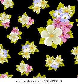 seamless pattern of flowers. For card designs, greeting cards, birthday invitations, wedding, Valentine's day, party, celebration. Vector illustration