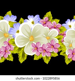 seamless pattern of flowers. For card designs, greeting cards, birthday invitations, wedding, Valentine's day, party, celebration. Vector illustration