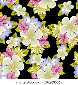 seamless pattern of flowers. For card designs, greeting cards, birthday invitations, wedding, Valentine's day, party, celebration. Vector illustration