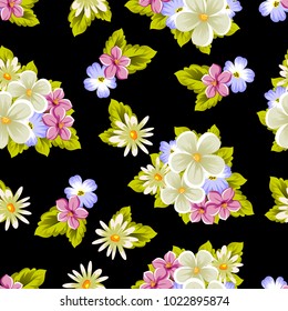 seamless pattern of flowers. For card designs, greeting cards, birthday invitations, wedding, Valentine's day, party, celebration. Vector illustration