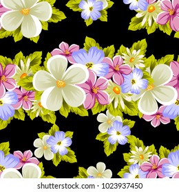 seamless pattern of flowers. For card designs, greeting cards, birthday invitations, wedding, Valentine's day, party, celebration. Vector illustration