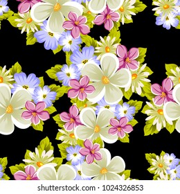 seamless pattern of flowers. For card designs, greeting cards, birthday invitations, wedding, Valentine's day, party, celebration. Vector illustration