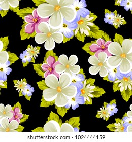 seamless pattern of flowers. For card designs, greeting cards, birthday invitations, wedding, Valentine's day, party, celebration. Vector illustration