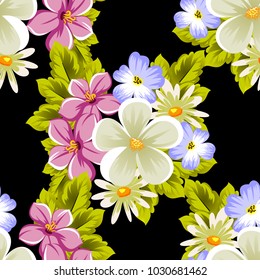 seamless pattern of flowers. For card designs, greeting cards, birthday invitations, wedding, Valentine's day, party, celebration. Vector illustration