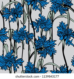 Seamless pattern with flowers carnations 