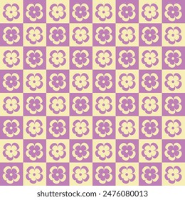 Seamless pattern with flowers in  cartoon style. Background. Perfect for baby and children's clothing design. Home textiles, stationery, fabric print, scrapbook elements and wrapping paper design.
