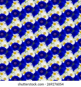 Seamless pattern with flowers chamomile and cornflowers .Can be used as packing