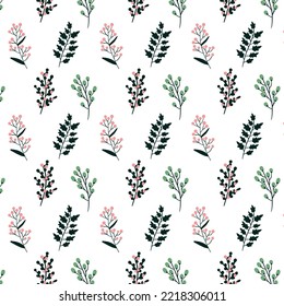 seamless pattern with flowers, Christmas time for your design