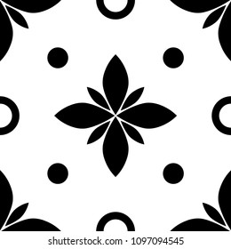 seamless pattern with flowers and circles