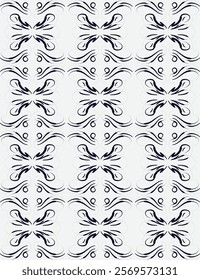 seamless pattern flowers classic Gothic style outline design