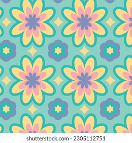 seamless pattern with flowers colorful	