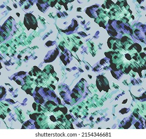 Seamless pattern with flowers, with colorful  of abstract flowers leaves. Floral background. Summer print. Fabric design, wallpaper, pillow, duvet cover 