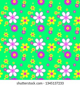 Seamless pattern with flowers. Colorful floral background. Vector illustration.