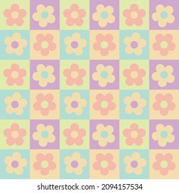 Seamless Pattern With Flowers Cute Pastel
