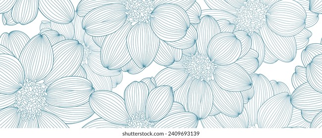 Seamless pattern with flowers dahlia