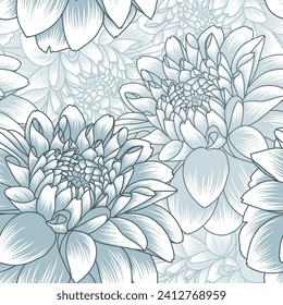 Seamless pattern with flowers dahlia