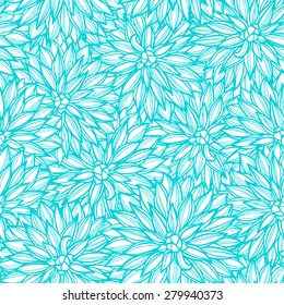 Seamless pattern with flowers Dahlia. Vector Illustration.