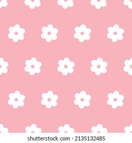 Seamless pattern flowers daisies silhouette vector illustration