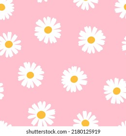Flores de patrón sin foco daisita silueta ilustración vectorial